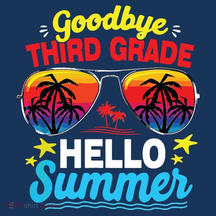 Goodbye 3rd Grade Hello Summer Graduation Last Day Of School Kids T-Shirt
