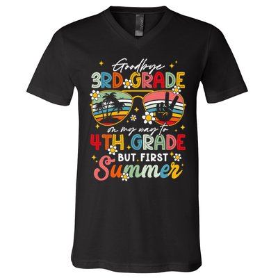 Goodbye 3rd Grade Graduation 2025 On My Way To 4th Grade V-Neck T-Shirt
