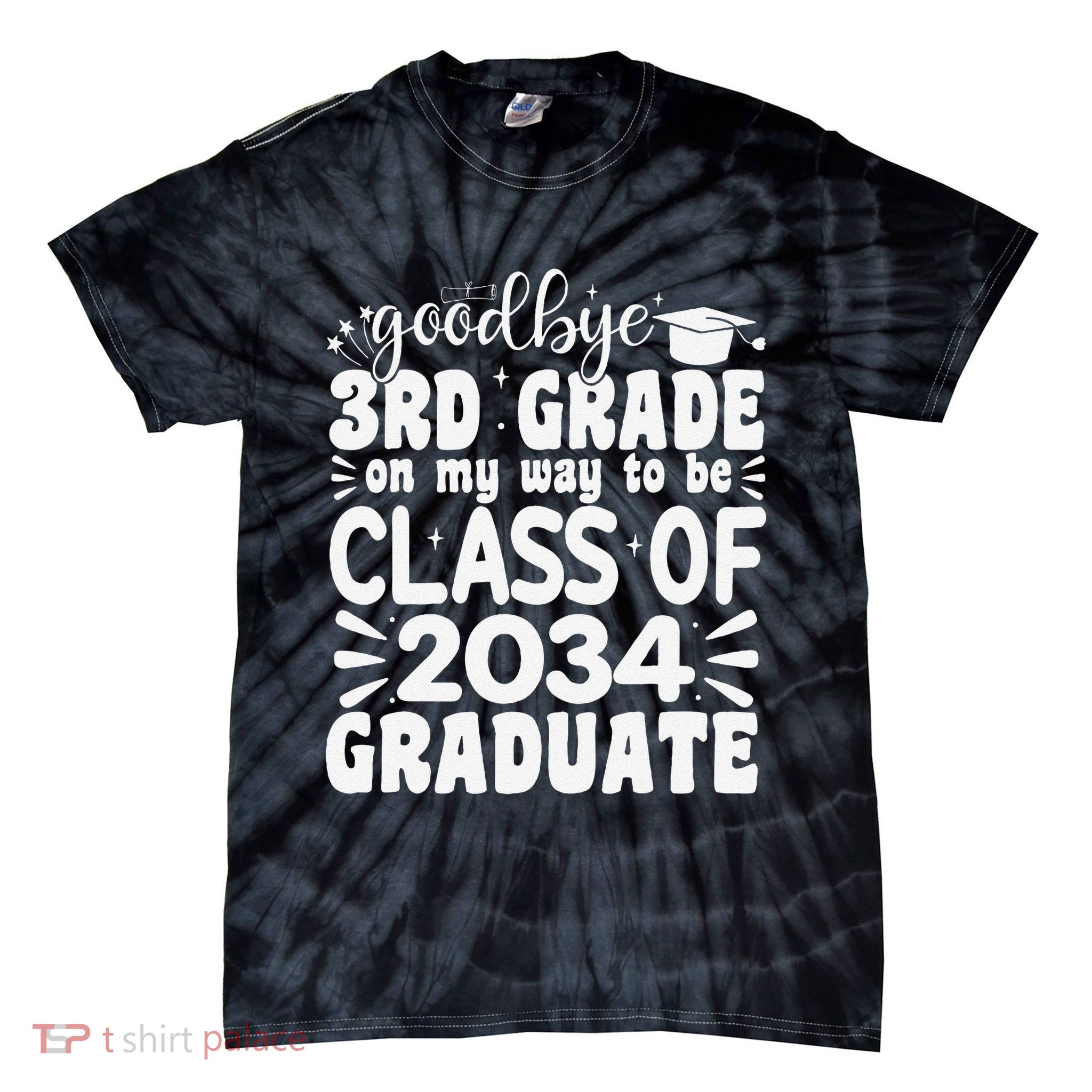 Goodbye 3rd Grade Clas Of 2034 Graduate 3rd Grade Tie-Dye T-Shirt