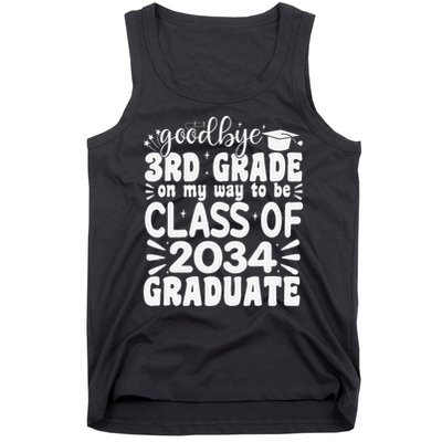 Goodbye 3rd Grade Clas Of 2034 Graduate 3rd Grade Tank Top