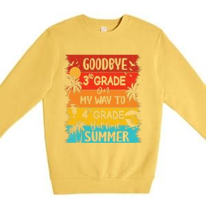 Goodbye 3rd Grade Hello Summer Last Day Of School Graduation Premium Crewneck Sweatshirt