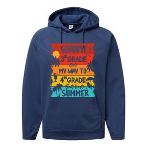 Goodbye 3rd Grade Hello Summer Last Day Of School Graduation Performance Fleece Hoodie