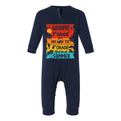 Goodbye 3rd Grade Hello Summer Last Day Of School Graduation Infant Fleece One Piece