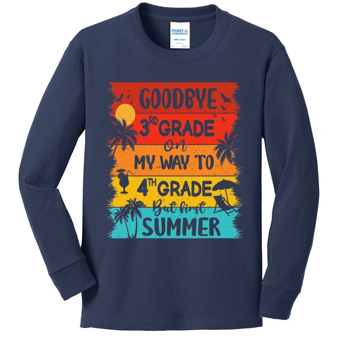 Goodbye 3rd Grade Hello Summer Last Day Of School Graduation Kids Long Sleeve Shirt