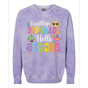 Goodbye 3rd Grade Hello Summer Popsicle Ice Last Day Colorblast Crewneck Sweatshirt