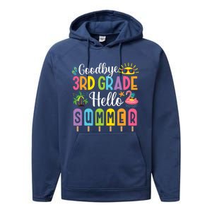 Goodbye 3rd Grade Hello Summer Popsicle Ice Last Day Performance Fleece Hoodie