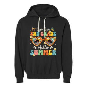 Goodbye 3rd Grade Hello Summer Last Day Of School Boy Garment-Dyed Fleece Hoodie