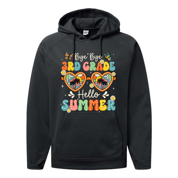 Goodbye 3rd Grade Hello Summer Last Day Of School Boy Performance Fleece Hoodie