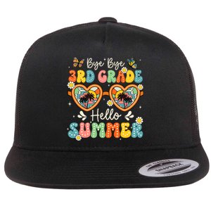 Goodbye 3rd Grade Hello Summer Last Day Of School Boy Flat Bill Trucker Hat