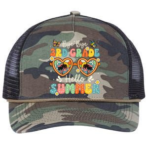 Goodbye 3rd Grade Hello Summer Last Day Of School Boy Retro Rope Trucker Hat Cap