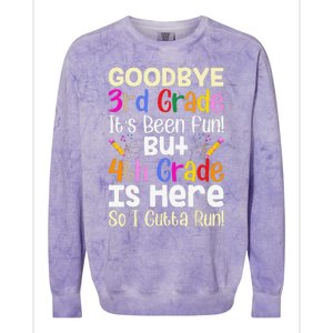 Goodbye 3rd Grade Hello 4th Grade Back To Shcool Outfit Colorblast Crewneck Sweatshirt