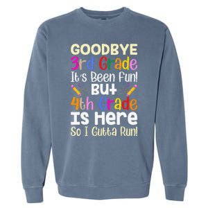 Goodbye 3rd Grade Hello 4th Grade Back To Shcool Outfit Garment-Dyed Sweatshirt