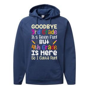 Goodbye 3rd Grade Hello 4th Grade Back To Shcool Outfit Performance Fleece Hoodie