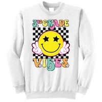 Girl 3rd Grade Vibes Smile Face Back To School Third Grade Sweatshirt