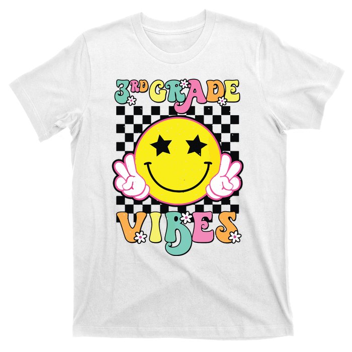 Girl 3rd Grade Vibes Smile Face Back To School Third Grade T-Shirt