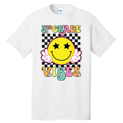 Girl 3rd Grade Vibes Smile Face Back To School Third Grade Tall T-Shirt