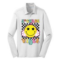 Girl 3rd Grade Vibes Smile Face Back To School Third Grade Silk Touch Performance Long Sleeve Polo