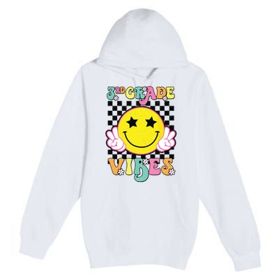 Girl 3rd Grade Vibes Smile Face Back To School Third Grade Premium Pullover Hoodie