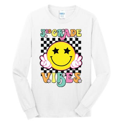 Girl 3rd Grade Vibes Smile Face Back To School Third Grade Tall Long Sleeve T-Shirt