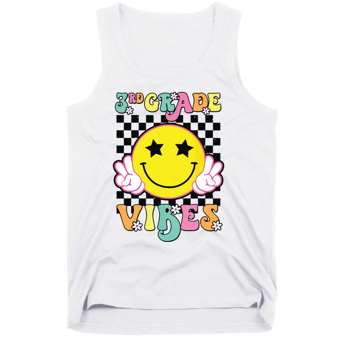 Girl 3rd Grade Vibes Smile Face Back To School Third Grade Tank Top