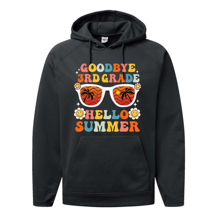 Goodbye 3rd Grade Hello Summer Funny Third Grade Graduate Performance Fleece Hoodie