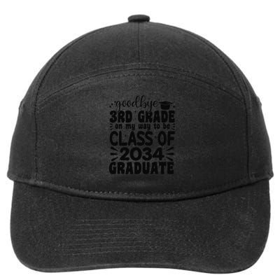 Goodbye 3rd Grade Class Of 2034 Graduate 2025 3rd Grade 7-Panel Snapback Hat