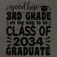 Goodbye 3rd Grade Class Of 2034 Graduate 2025 3rd Grade Cotton Canvas Backpack