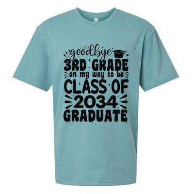 Goodbye 3rd Grade Class Of 2034 Graduate 2025 3rd Grade Sueded Cloud Jersey T-Shirt