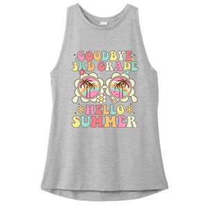 Goodbye 3rd Grade Hello Summer Groovy Third Grade Graduate Ladies PosiCharge Tri-Blend Wicking Tank