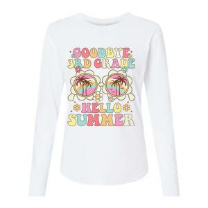 Goodbye 3rd Grade Hello Summer Groovy Third Grade Graduate Womens Cotton Relaxed Long Sleeve T-Shirt