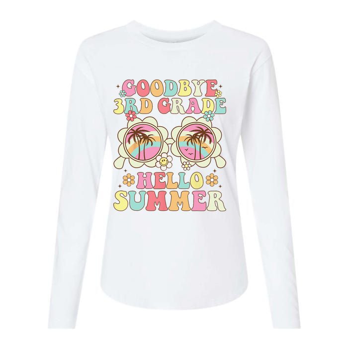 Goodbye 3rd Grade Hello Summer Groovy Third Grade Graduate Womens Cotton Relaxed Long Sleeve T-Shirt