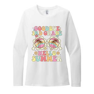 Goodbye 3rd Grade Hello Summer Groovy Third Grade Graduate Womens CVC Long Sleeve Shirt