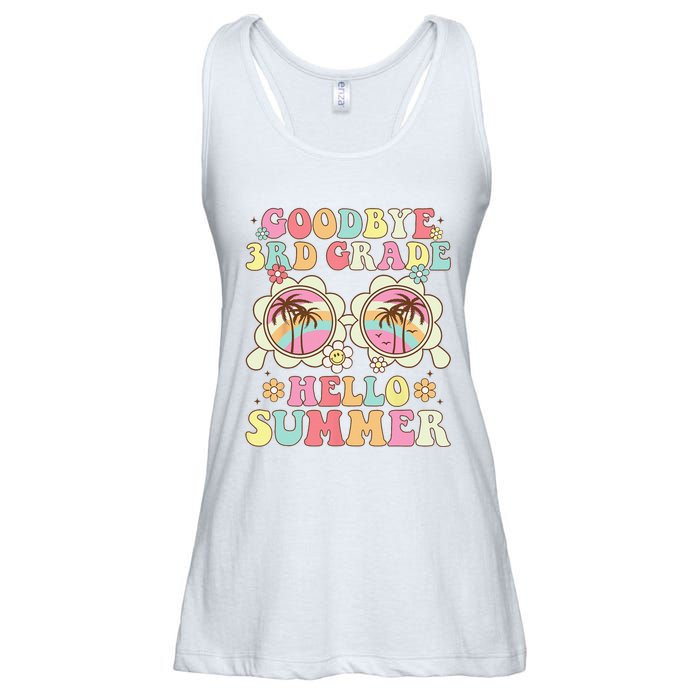 Goodbye 3rd Grade Hello Summer Groovy Third Grade Graduate Ladies Essential Flowy Tank