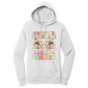 Goodbye 3rd Grade Hello Summer Groovy Third Grade Graduate Women's Pullover Hoodie