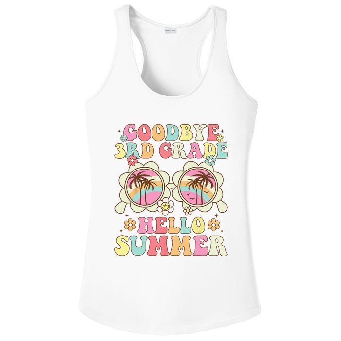 Goodbye 3rd Grade Hello Summer Groovy Third Grade Graduate Ladies PosiCharge Competitor Racerback Tank