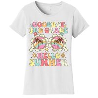 Goodbye 3rd Grade Hello Summer Groovy Third Grade Graduate Women's T-Shirt