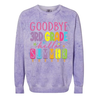 Goodbye 3rd Grade Hello Summer Last Day Of School Graduation Colorblast Crewneck Sweatshirt