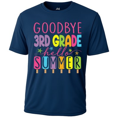 Goodbye 3rd Grade Hello Summer Last Day Of School Graduation Cooling Performance Crew T-Shirt