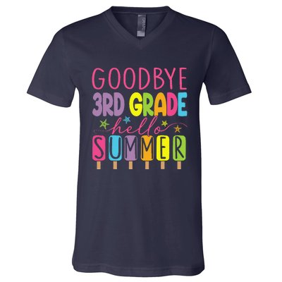 Goodbye 3rd Grade Hello Summer Last Day Of School Graduation V-Neck T-Shirt