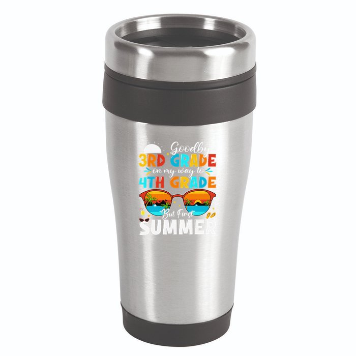 Goodbye 3rd Grade Graduation To 4th Grade Hello Summer 16oz Travel Tumbler