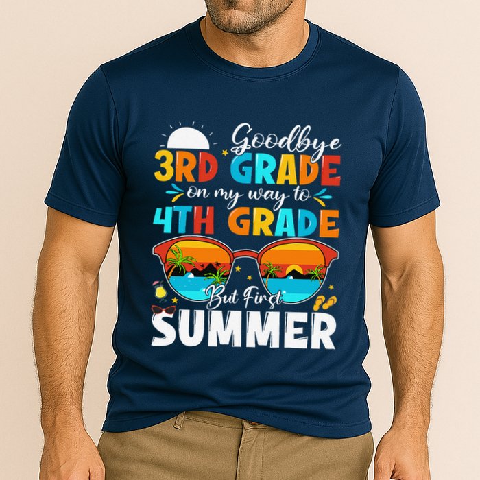 Goodbye 3rd Grade Graduation To 4th Grade Hello Summer Cooling Performance Crew T-Shirt