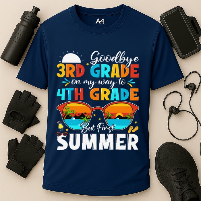 Goodbye 3rd Grade Graduation To 4th Grade Hello Summer Cooling Performance Crew T-Shirt