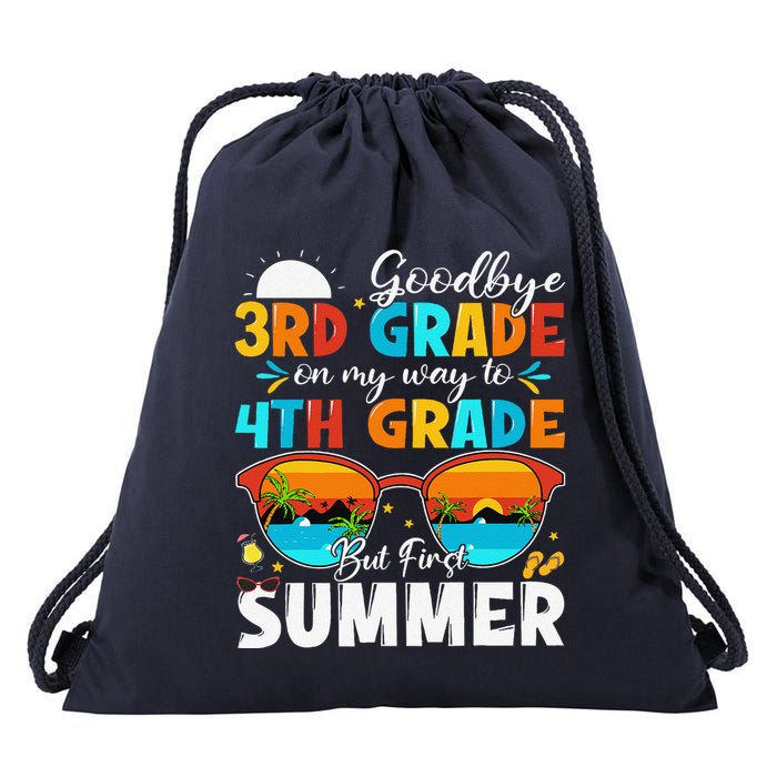 Goodbye 3rd Grade Graduation To 4th Grade Hello Summer Drawstring Bag