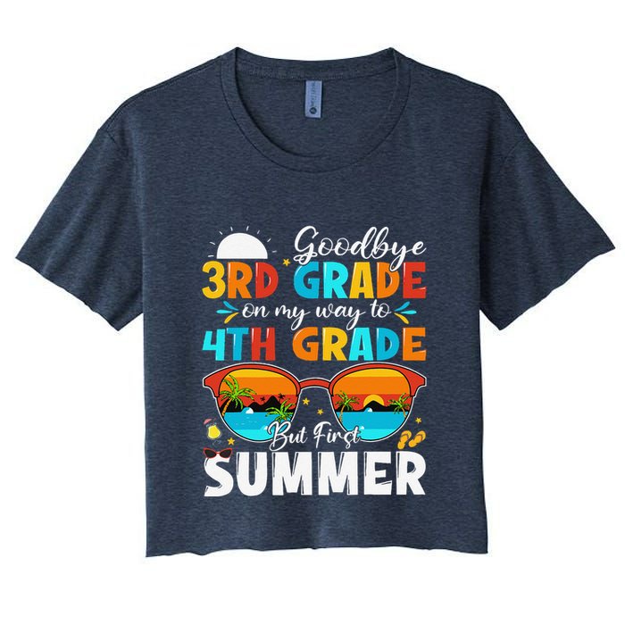 Goodbye 3rd Grade Graduation To 4th Grade Hello Summer Women's Crop Top Tee
