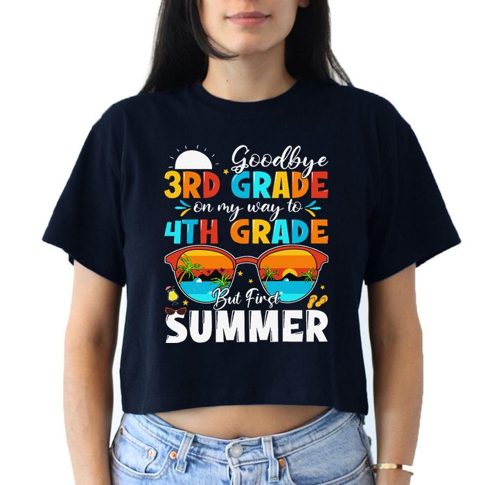 Goodbye 3rd Grade Graduation To 4th Grade Hello Summer Women's Crop Top Tee