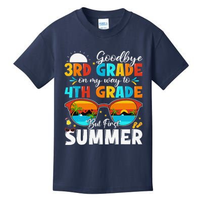 Goodbye 3rd Grade Graduation To 4th Grade Hello Summer Kids T-Shirt
