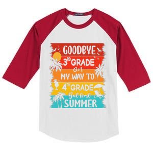 Goodbye 3rd Grade Hello Summer Last Day Of School Graduation Kids Colorblock Raglan Jersey