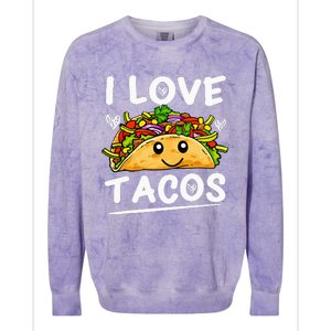 Graphic 365 I Love Tacos Tee Cinco De Mayo Taco Colorblast Crewneck Sweatshirt