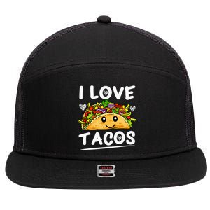 Graphic 365 I Love Tacos Tee Cinco De Mayo Taco 7 Panel Mesh Trucker Snapback Hat