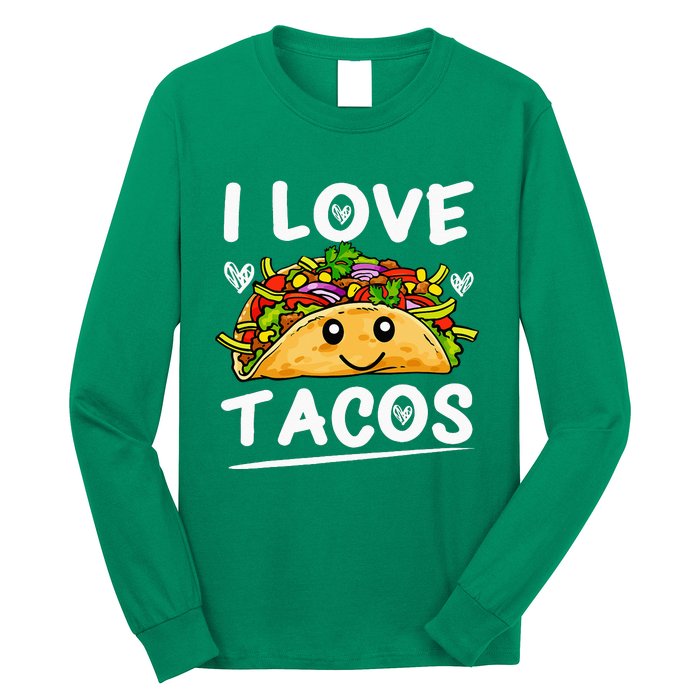 Graphic 365 I Love Tacos Tee Cinco De Mayo Taco Long Sleeve Shirt